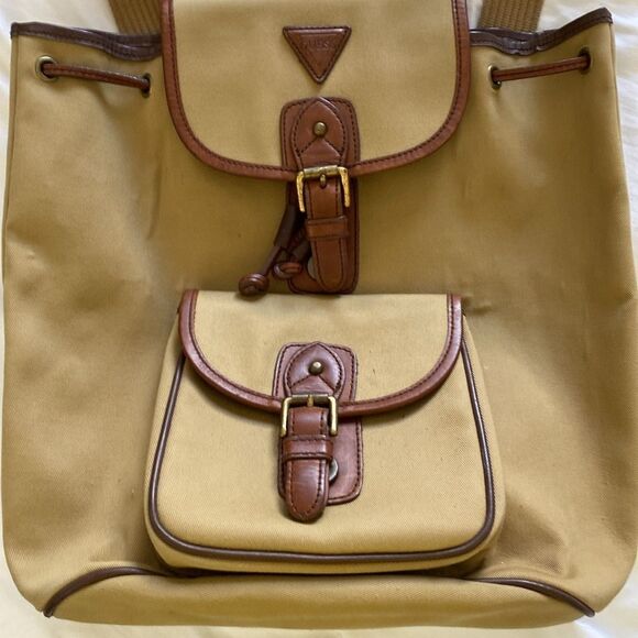 VINTAGE GUESS Canvas with Leather Trim Backpack - Picture 12 of 16